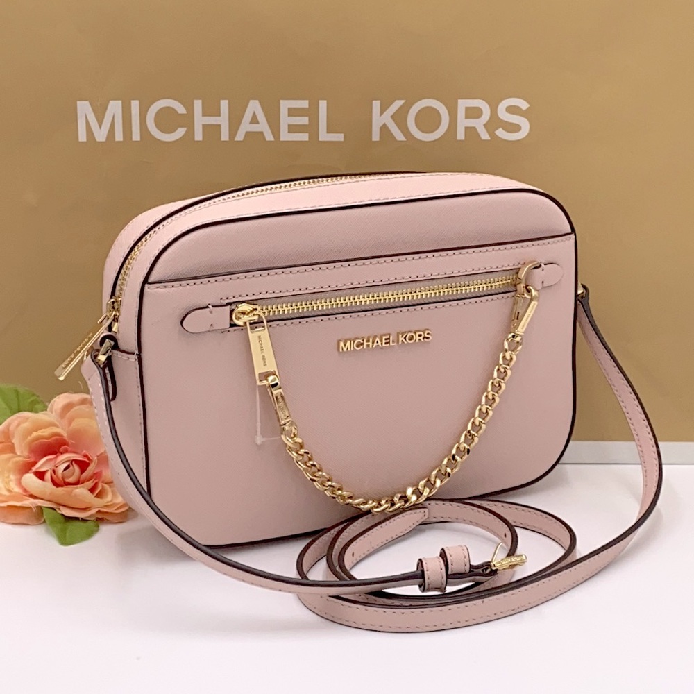 MICHAEL KORS LARGE EW ZP CHAIN XBODY POWDER BLUSH